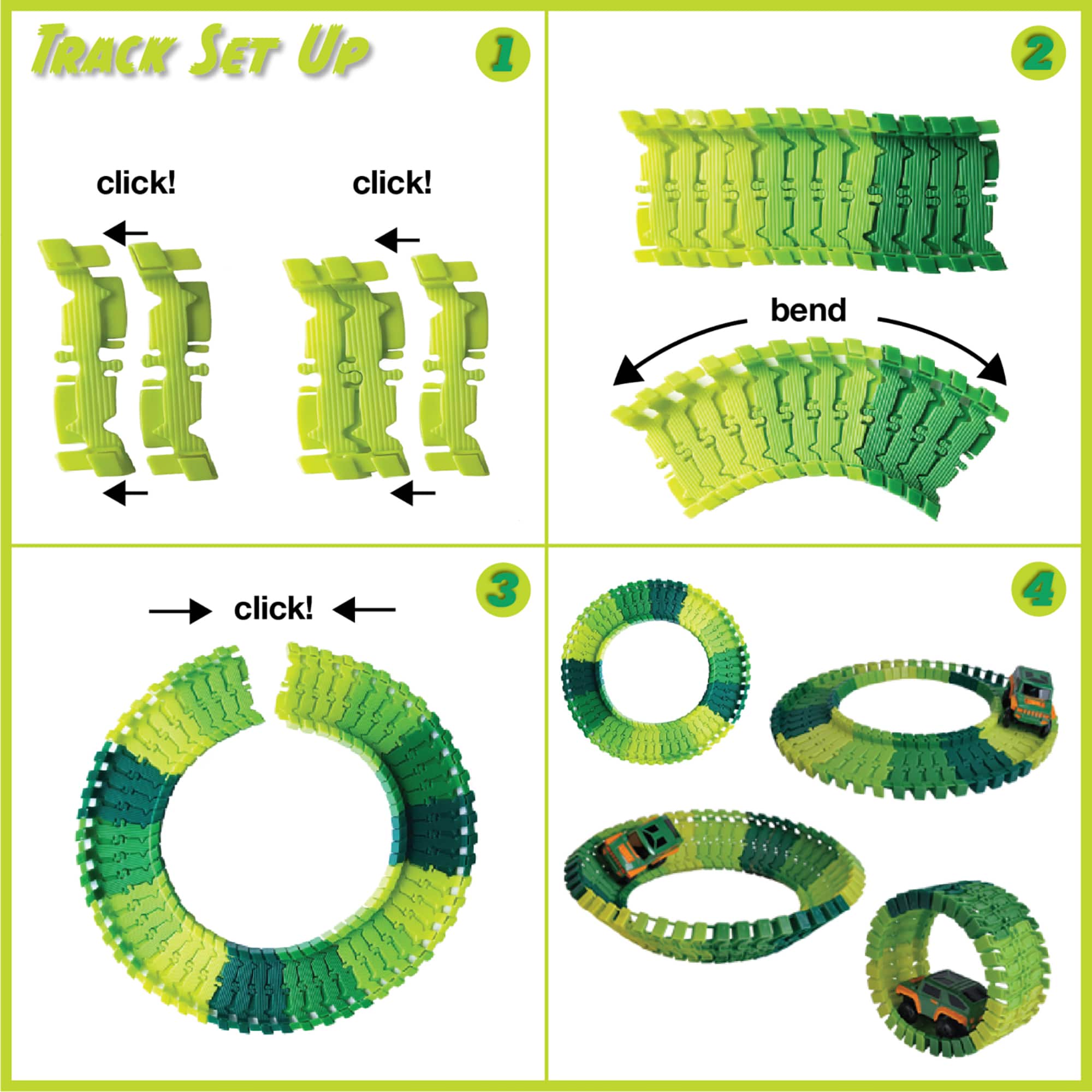 The Bubble Factory Dinosaur Flexible Track Set